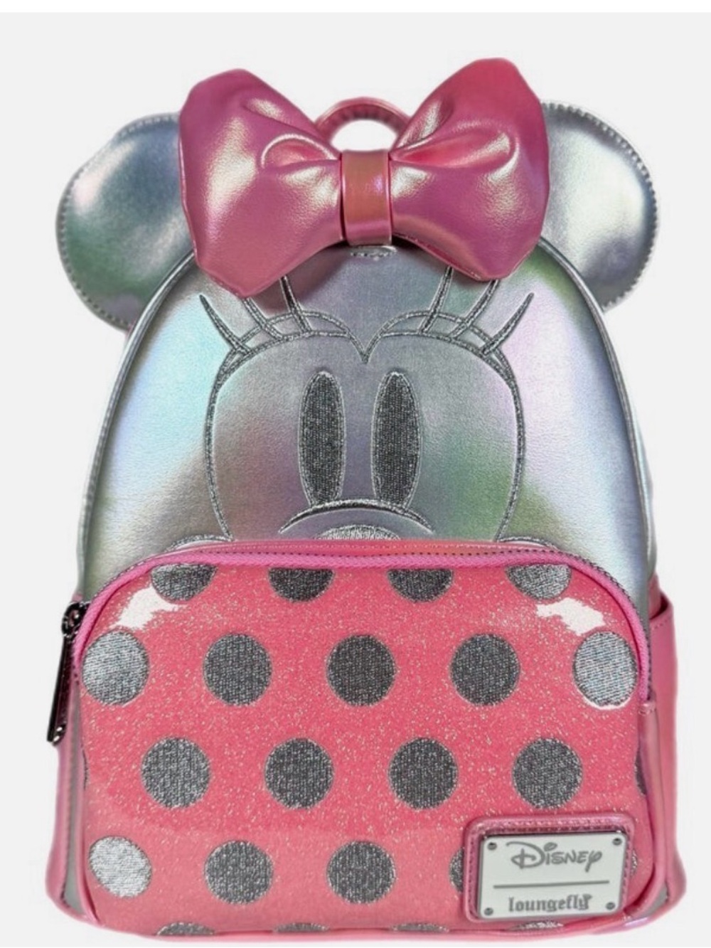 BNWT Loungefly Disney Platinum Sparkle Minnie Mouse Backpack